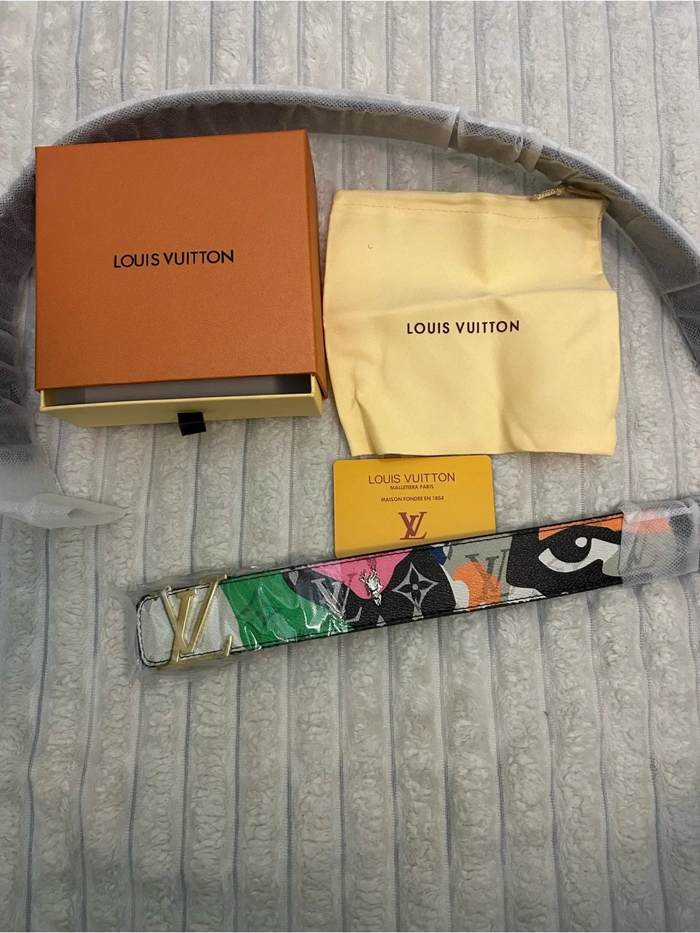 Louis Vuitton Multicolor Canvas Monogram Belt with LV Buckle